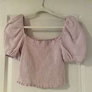 Lilac Puff Sleeve Top